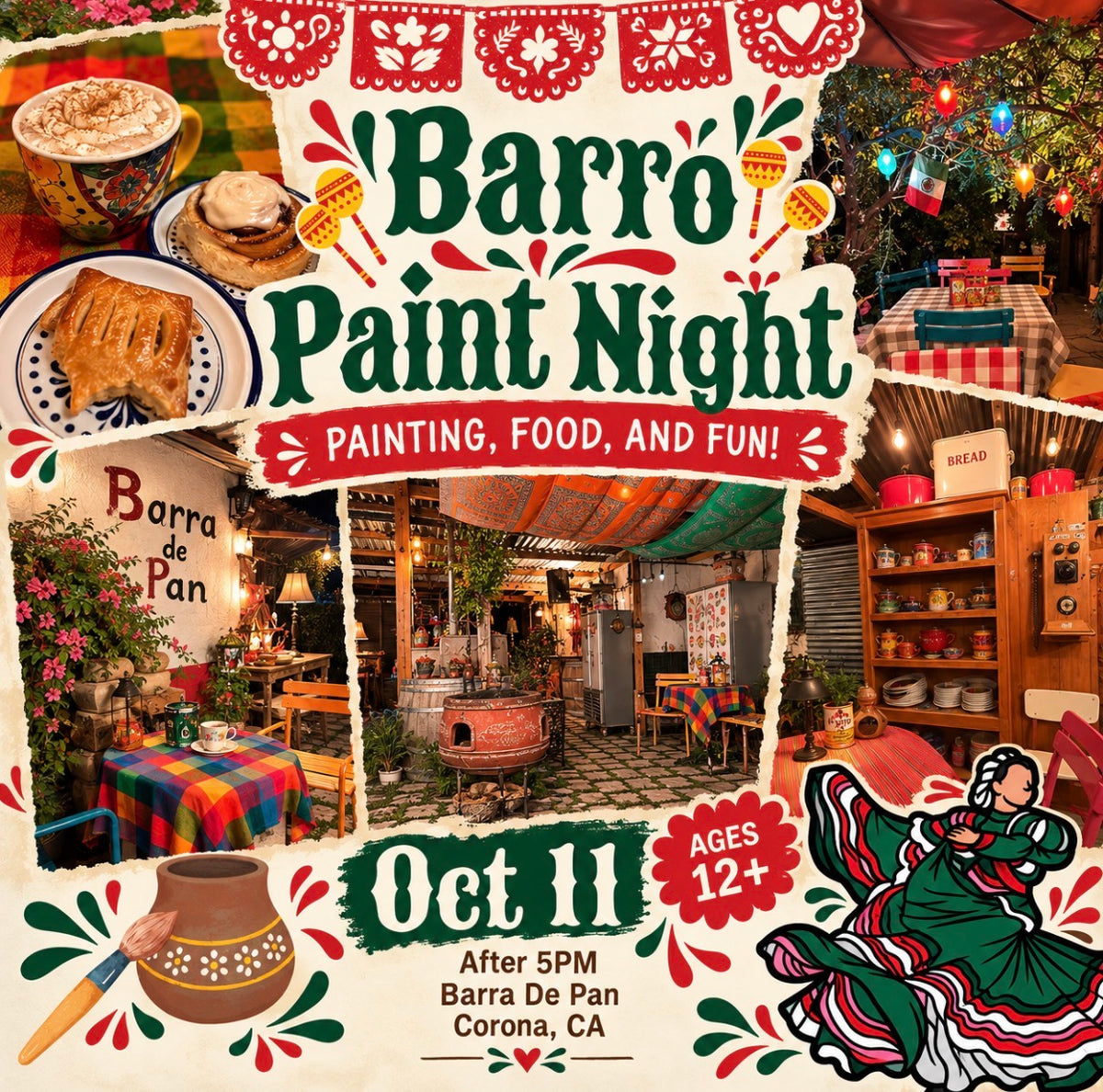 Barro Paint Night | October 11th | Corona, CA | Pastry & Drink Included | Ages 12+