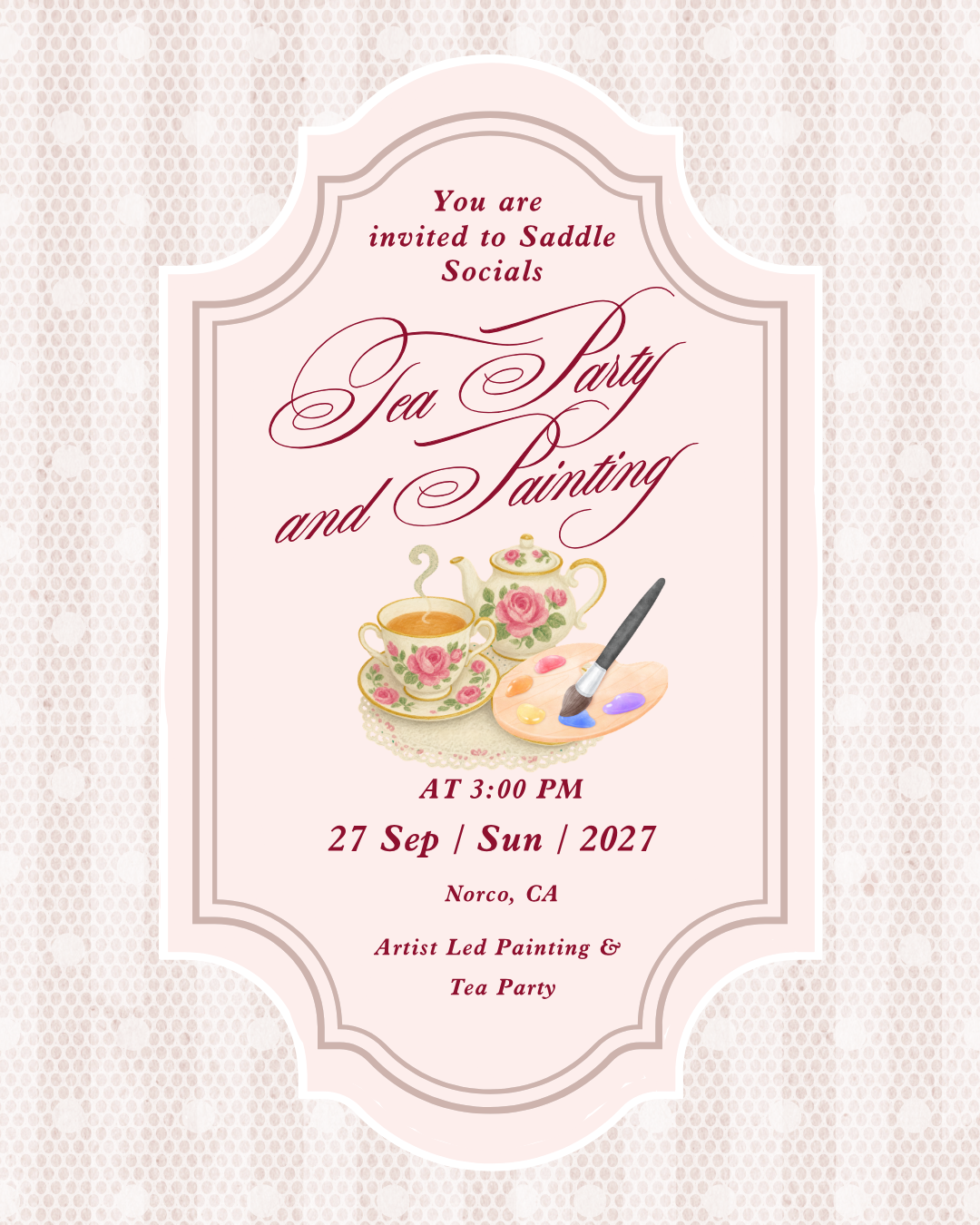 Tea Party & Artist Led Painting | 3PM - 5PM | Light Bites & Paint Supplies Included