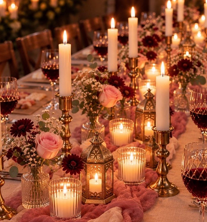 Candlelight dinner setups